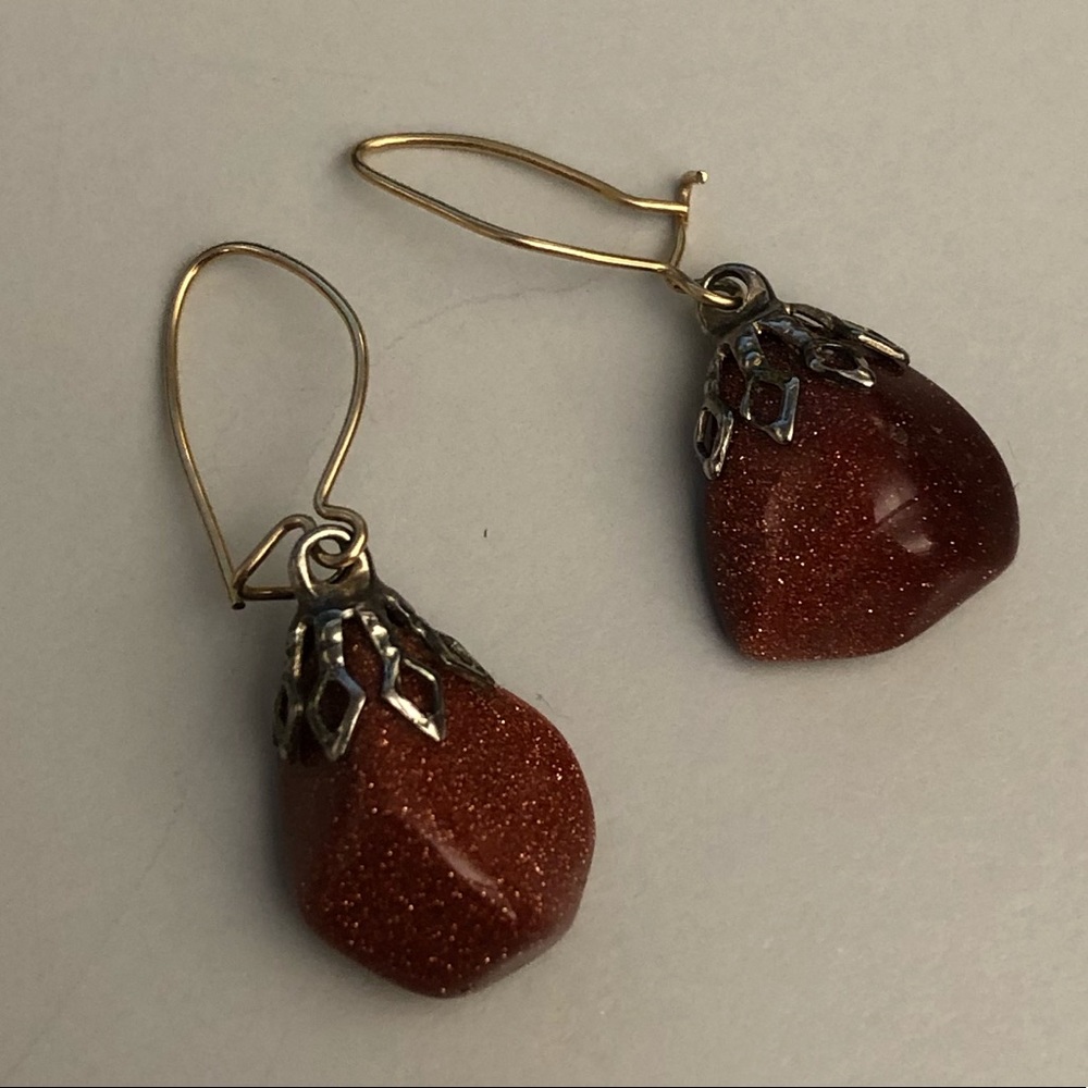 Vintage goldstone earrings